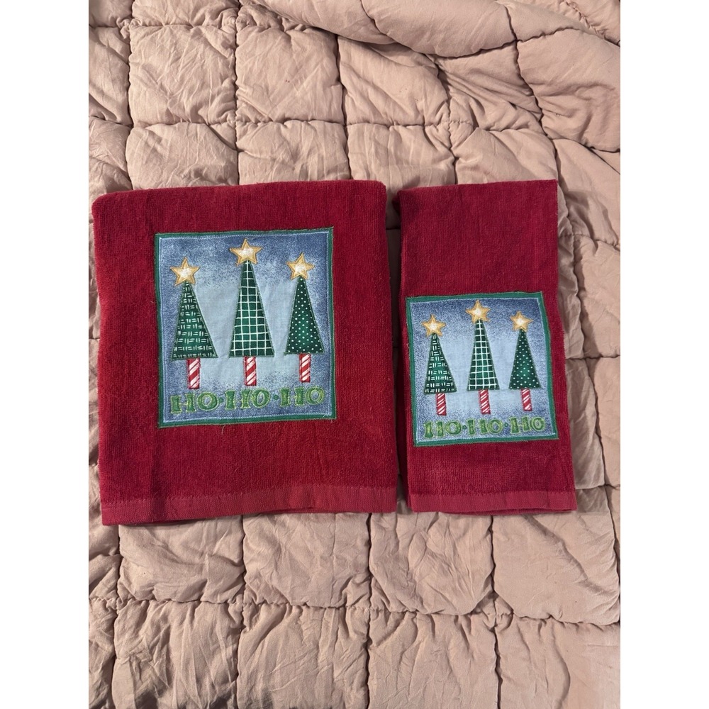 HoHoHo Christmas Towel Set By Cecil Saydah Company Body & Hand Towel